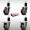 Service Caster 3.5'' SS Maroon Poly Swivel 1-3/4'' Expanding Stem Caster Set 2 Total Lock Brakes, 4PK SCC-SSEXTTL20S3514-PPUB-MRN-2S2-134 - alternate 2